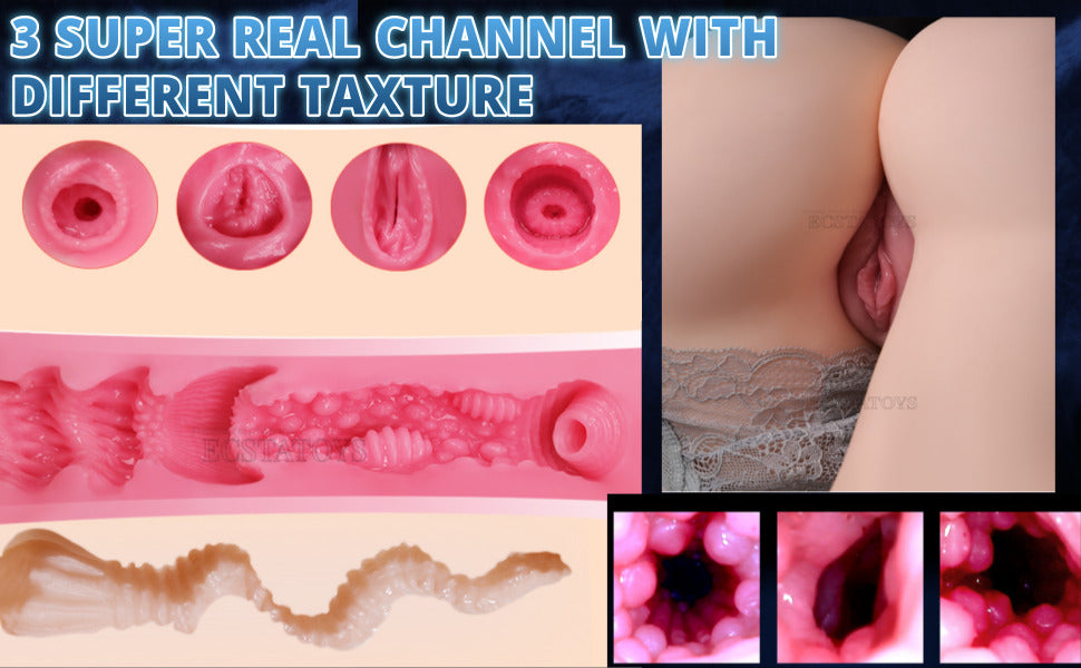 14KG 30LB ECSTATOYS Sex Doll Lifesize Love Doll Full Size Body Male Masturbators Sex Toy Female Half Body Sexdoll Adult Sex Toys with 2 Channel with Big Boobs Ass Male Soft Real for Men Couples Butt for Men Masturbation
