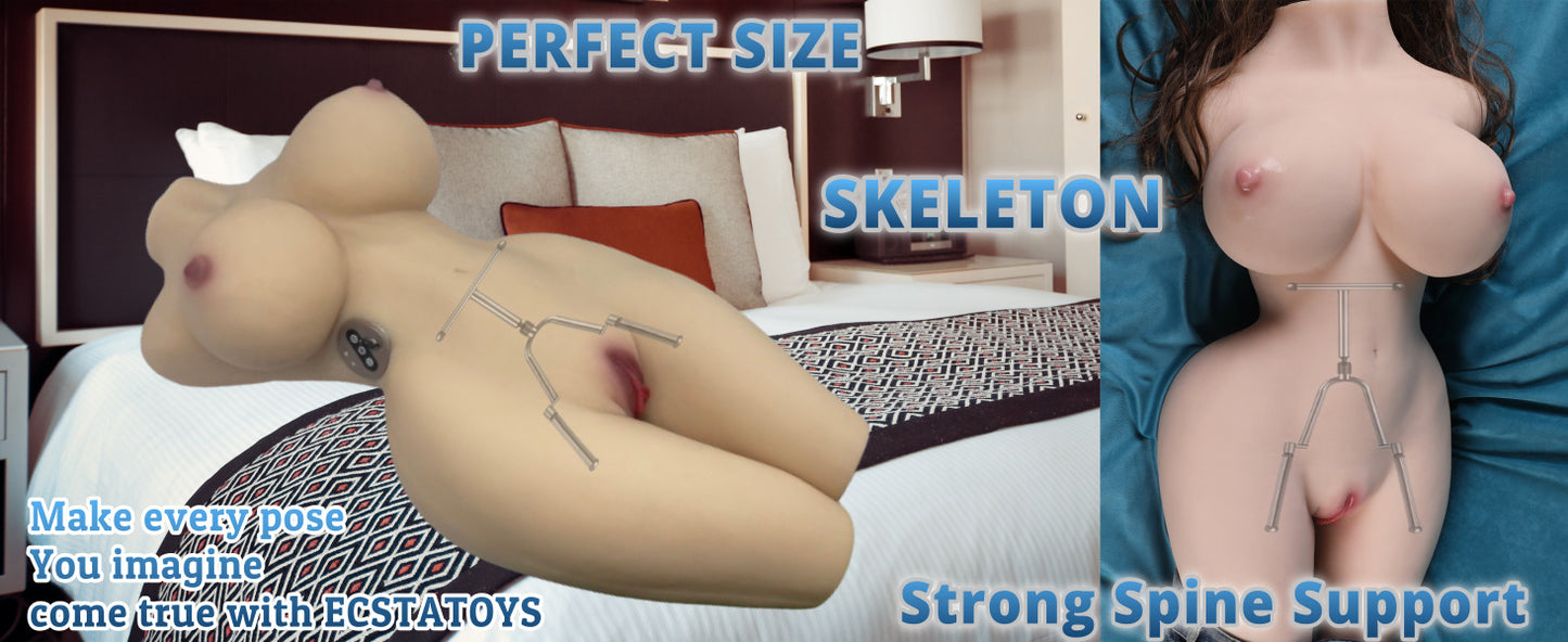 HEATING Sucking Vibrator language Sound 38LB ECSTATOYS Sex Doll full size body full body Pocket Pussy and hands free masturbators Orgasm 3in1 torso Vagina Sex Toy Pussy Ass Men Masturbation realistic suction