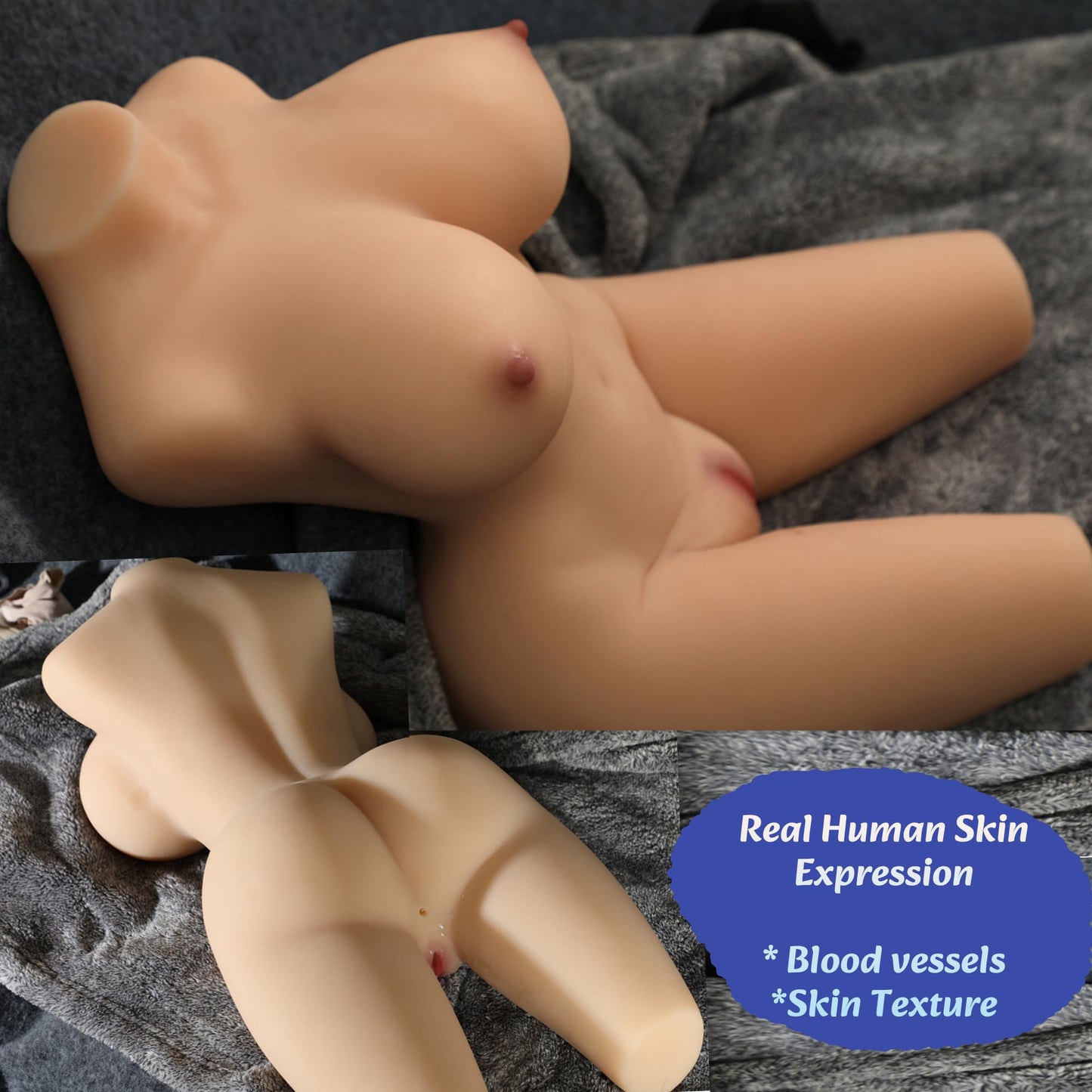 28LB Life Size Sex Doll Full Body Pussy Ass Sex Toy with Realistic Suction Big Boobs Butt for Men Masturbation and Orgasm Hands Free Masturbators Vagina 3in1 Torso Pocket Pussy