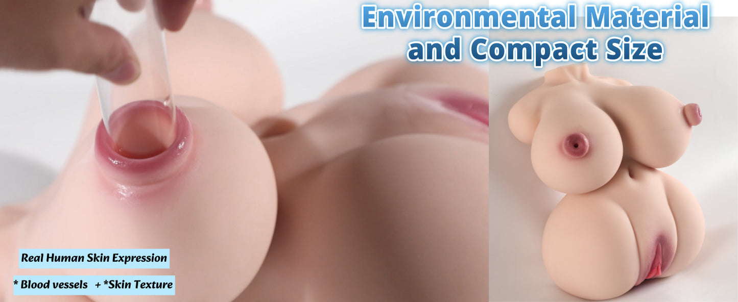 Breast Realistic Suction 4 in 1 7.93LB 3.6KG ECSTATOYS Torso Sex Doll Full Size Body Full Body Pussy Ass Sex Toy for Men Masturbation Pocket Pussy and Orgasm Hands Free masturbators Vagina