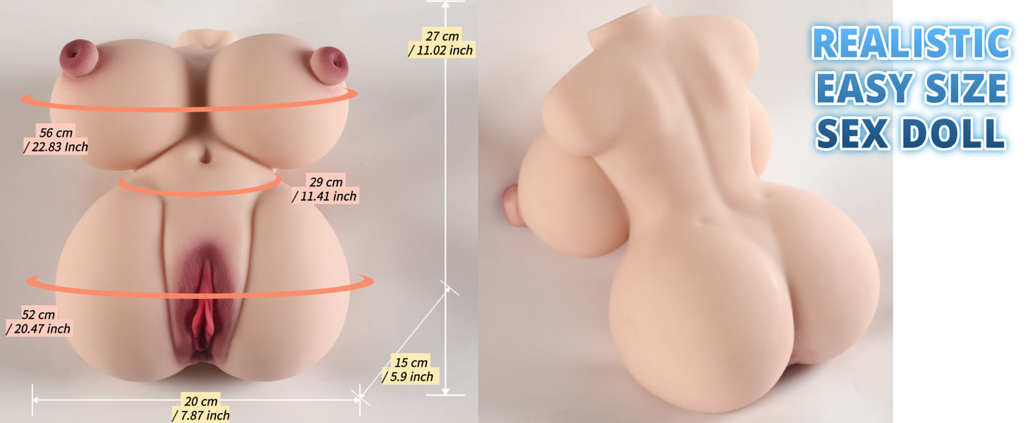 Breast Realistic Suction 4 in 1 7.93LB 3.6KG ECSTATOYS Torso Sex Doll Full Size Body Full Body Pussy Ass Sex Toy for Men Masturbation Pocket Pussy and Orgasm Hands Free masturbators Vagina