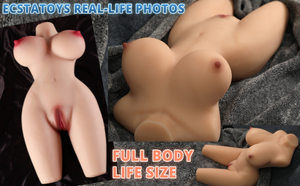 28LB Life Size Sex Doll Full Body Pussy Ass Sex Toy with Realistic Suction Big Boobs Butt for Men Masturbation and Orgasm Hands Free Masturbators Vagina 3in1 Torso Pocket Pussy